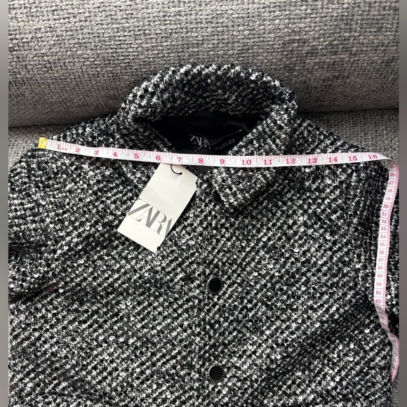 Brand new ZARA Textured Sequin Blazer S with tag on ! - Picture 5 of 13